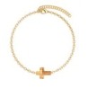 18K Gold Plated Premium Stainless Steel Trendy Astral Pink Cross Crystal Bracelet (Made In Singapore)