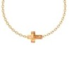 18K Gold Plated Premium Stainless Steel Trendy Astral Pink Cross Crystal Bracelet (Made In Singapore)