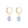 Gold Plated Premium Steel Scarabaeus Green Crystal Pearl Pendant With Blue Shade Austria Globe Hoop Earrings Set