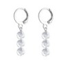 Premium Stainless Steel Hoop Clear Trilogy Globe Crystals Earrings (Made In Japan)