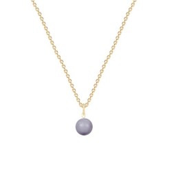 Gold Plated Premium Steel Mauve Crystal Pearl Pendant With Aurora Borealis Austria Globe Hoop Earrings Set