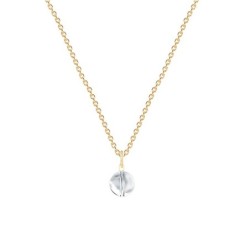 Gold Plated Premium Steel Crystal Clear 8mm Globe Pendant Necklace Embellished with Premium Grade Austrian Crystal