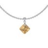 November Birthstone Topaz Princess Cut Crystal Pendant Necklace Embellished With Premium Grade Austrian Crystal