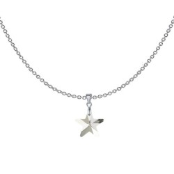 New Star Silver Shade Crystal Pendant Necklace Embellished with Premium Grade Austrian Crystal (Made In Austria)