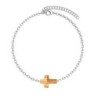 Premium Stainless Steel Trendy Astral Pink Cross Crystal Bracelet (Made In Singapore)