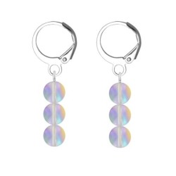 Premium Stainless Steel Hoop Paradise Shine Trilogy Globe Crystals Earrings (Made In Japan)