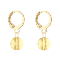 18K Gold Plated Golden Shadow 8mm Crystal Globe Hoop Earrings (Made In Japan)