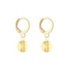 18K Gold Plated Golden Shadow 8mm Crystal Globe Hoop Earrings (Made In Japan)