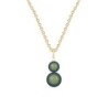 Gold Plated Premium Steel May Birthpearl Scarabaeus Green Crystal Pearl Snowman Necklace