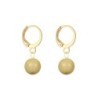 Gold Plated Premium Steel White Patina 8mm Austria Globe Pendant With Golden Crystal Pearl Hoop Earrings Set