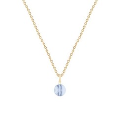 Gold Plated Premium Steel Blue Shade 8mm Austria Globe Pendant With Grey Crystal Pearl Hoop Earrings Set