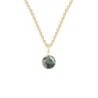 Gold Plated Premium Steel Black Diamond 8mm Globe Pendant Necklace Embellished with Premium Grade Austrian Crystal