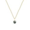 Gold Plated Premium Steel Black Diamond 8mm Globe Pendant Necklace Embellished with Premium Grade Austrian Crystal