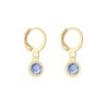 18K Gold Plated Light Sapphire Crystal Slim Hoop Earrings Embellished with Premium Grade Austrian Crystals