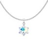 Crystal Aurora Borealis Edelweiss Pendant Necklace Embellished with Premium Grade Austrian Crystal