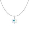 Crystal Aurora Borealis Edelweiss Pendant Necklace Embellished with Premium Grade Austrian Crystal