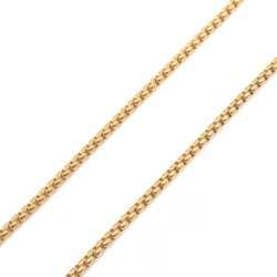 Premium Gold Plated Stainless Steel Round Box Design Long Necklace Chain  (Made in Japan)