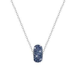 BeCharmed Pave Montana Crystal Bead Slim Premium Steel Necklace With Earrings Set Embellished with Austrian Crystals