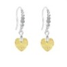 Limited Edition 18K White Gold Plated Luxurious Sunshine Heart Crystal Earrings Embellished with Austrian Crystals