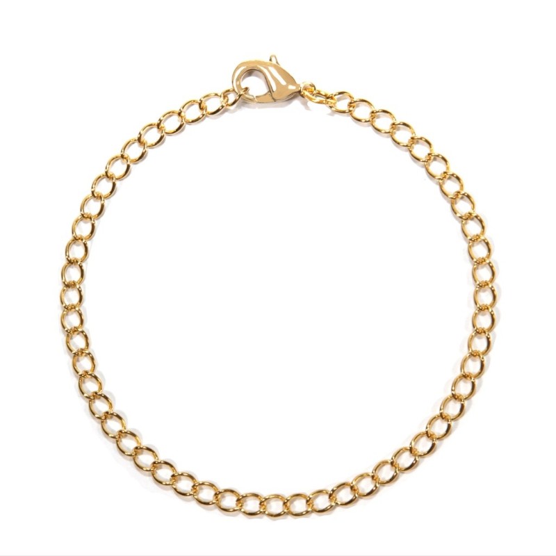 18K Gold Plated Charm Plain 21cm Simply Bracelet (Made In Japan)