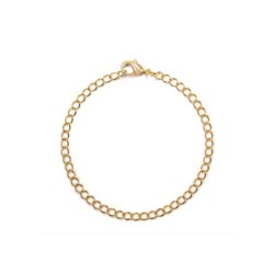 18K Gold Plated Charm Plain 21cm Simply Bracelet (Made In Japan)