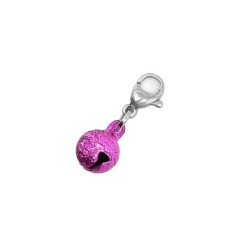 Premium Japan Lucky Ding Dong Fuchsia Pink Bell Stainless Steel Charm