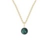 Gold Plated Premium Steel December Birthpearl Iridescent Tahitian 8mm Simply Crystal Pearl Necklace (Made In Japan)