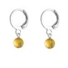 Premium Steel Hoop Metallic Sunshine Dainty Crystal Earrings Embellished with Premium Grade Austrian Crystals