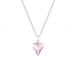 Limited Edition Luxurious Rosaline Wild Heart Crystal Pendant with Earrings Set Embellished with Austrian Crystals