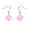 Hexagon Star Crystal Rosaline Steel Earrings Embellished with Premium Grade Austrian Crystals (Made In Japan)