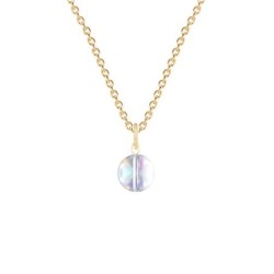 Gold Plated Premium Steel Crystal AB 8mm Globe Pendant Necklace Embellished with Premium Grade Austrian Crystal