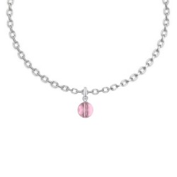 Premium Stainless Steel Antique Pink Dainty Crystal Globe Bracelet (Made In Japan)