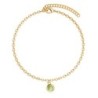 18K Gold Plated Elegant Round Peridot Crystal Bracelet Embellished with Premium Grade Austrian Crystal