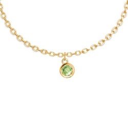 18K Gold Plated Elegant Round Peridot Crystal Bracelet Embellished with Premium Grade Austrian Crystal