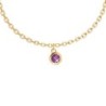 18K Gold Plated Elegant Round Amethyst Crystal Bracelet Embellished with Premium Grade Austrian Crystal