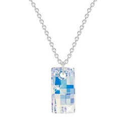 Premium Stainless Steel Crystal Aurora Borealis Urban Pendant With Earrings Set Embellished with Austrian Crystals