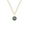 Gold Plated Premium Steel May Birthpearl Scarabaeus Green 8mm Simply Crystal Pearl Necklace (Made In Japan)