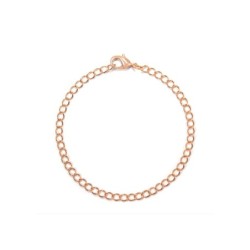 18K Rose Gold Plated Charm Plain Simply 21cm Bracelet (Made In Japan)