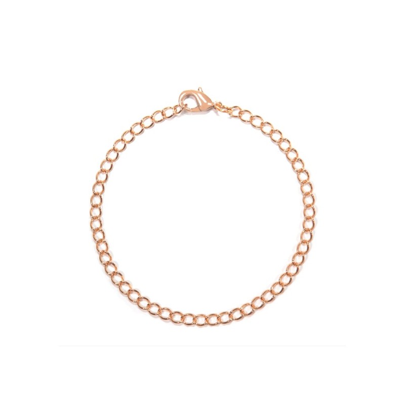 18K Rose Gold Plated Charm Plain Simply 21cm Bracelet (Made In Japan)