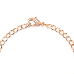 18K Rose Gold Plated Charm Plain Simply 21cm Bracelet (Made In Japan)