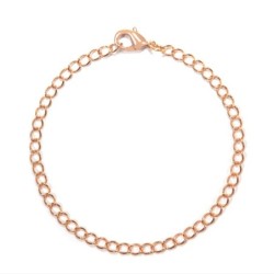 18K Rose Gold Plated Charm Plain Simply 21cm Bracelet (Made In Japan)