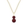 Gold Plated Premium Steel January Birthpearl Bordeaux Crystal Pearl Snowman Necklace