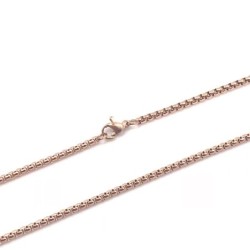 Premium Rose Gold Plated Stainless Steel Round Box Design Standard Choker  (Made in Japan)