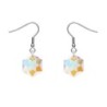 Hexagon Star Crystal Blue AB Steel Earrings Embellished with Premium Grade Austrian Crystals (Made In Japan)