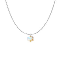 Crystal Blue AB Hexagon Star Pendant Premium Steel Jewellery Set Embellished with Premium Grade Austrian Crystals