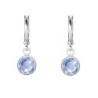 18K White Gold Plated Light Sapphire Crystal Hoop Earrings Embellished with Premium Grade Austrian Crystals