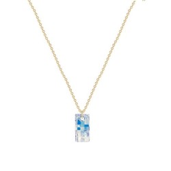 Gold Plated Premium Steel Crystal AB Urban Pendant Necklace Embellished with Premium Grade Austrian Crystal