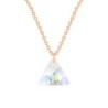 Rose Gold Plated Premium Steel Crystal AB XILION Triangle Necklace Embellished with Premium Grade Austrian Crystal