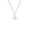 Rose Gold Plated Premium Steel Crystal AB XILION Triangle Necklace Embellished with Premium Grade Austrian Crystal