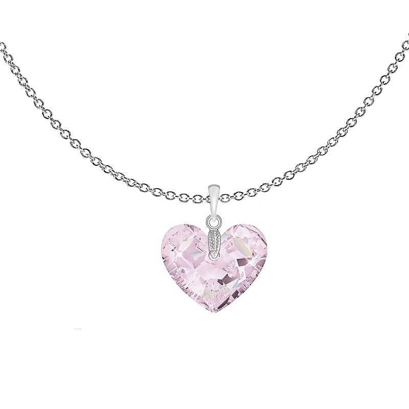 Truly In Love Rosaline Heart Pendant Steel Necklace Embellished With Premium Grade Austrian Crystal